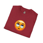 Unisex Softstyle T-Shirt with Eye Roll Emoji | Casual Graphic Tee for Everyday Humor