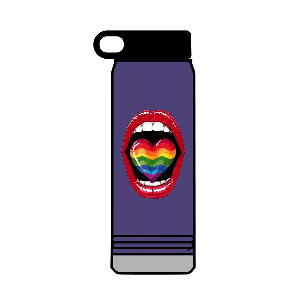 Rainbow Heart  Tongue 32oz Water Bottle - LGBTQ+ Pride Water Flask