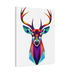 Vibrant Stag Canvas Wall Art - Colorful Geometric Deer Decor