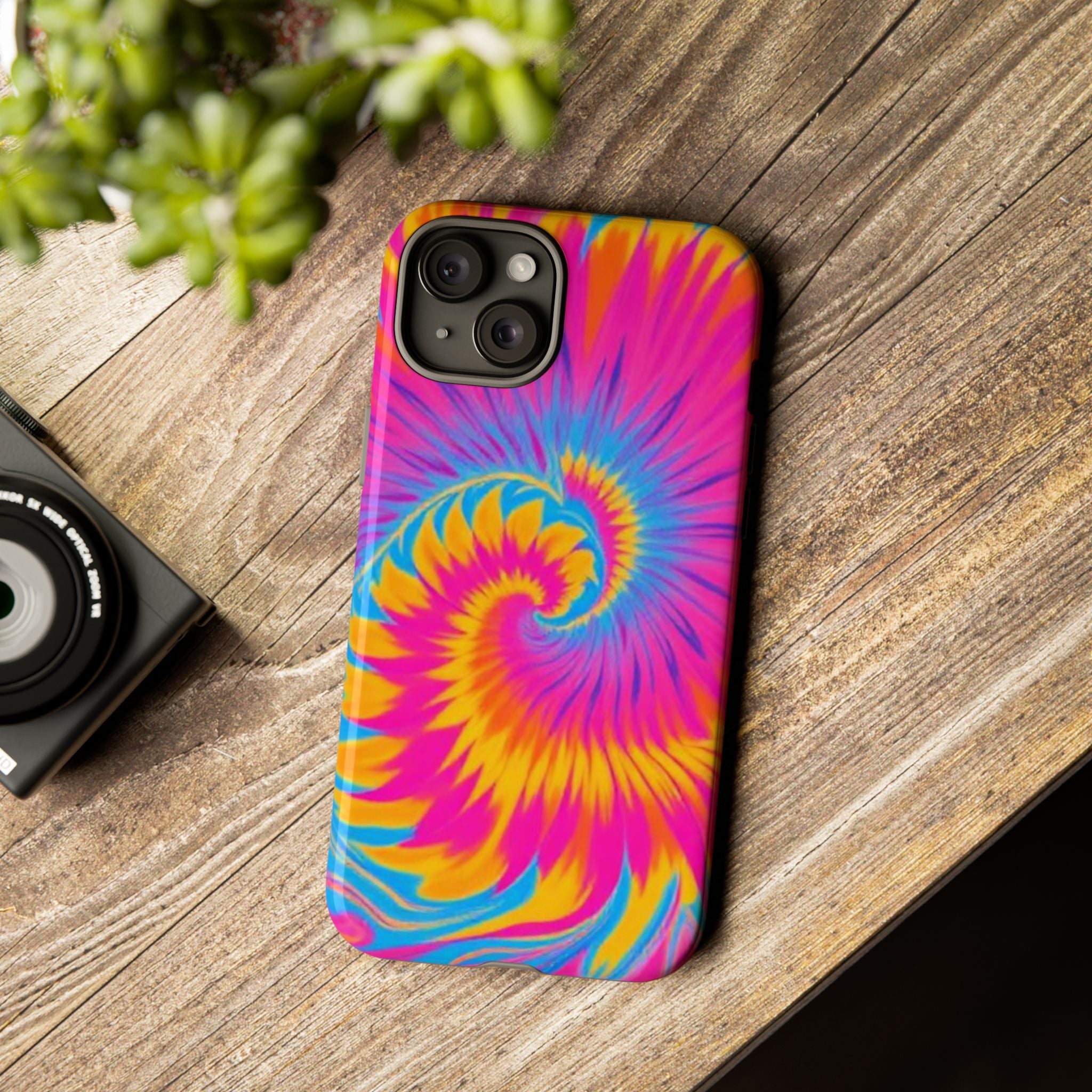 Vibrant Tie-Dye Swirl Protective Tough Case for iPhone