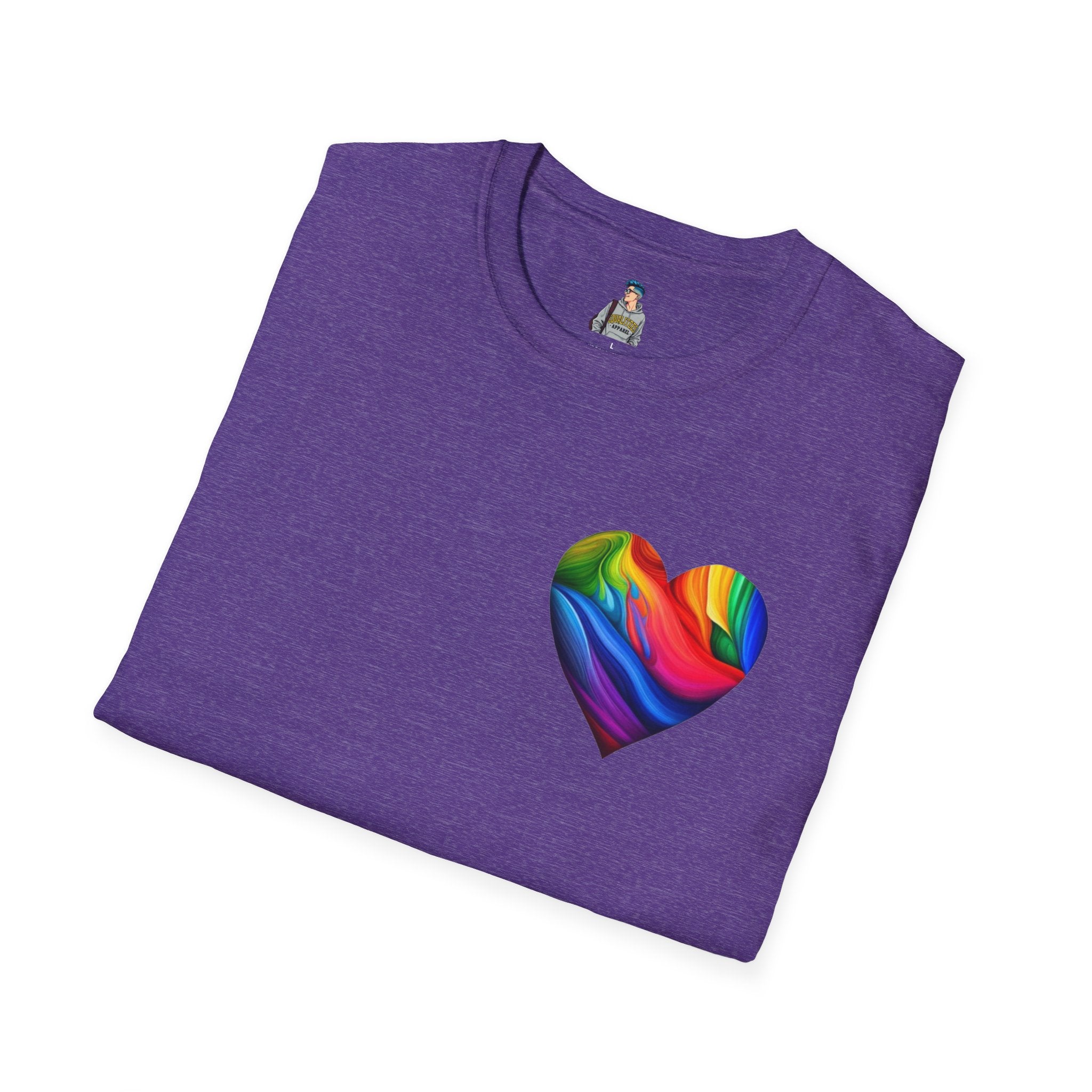 Unisex Softstyle T-Shirt - Pride Heart Design with 'Existence is Resistance'