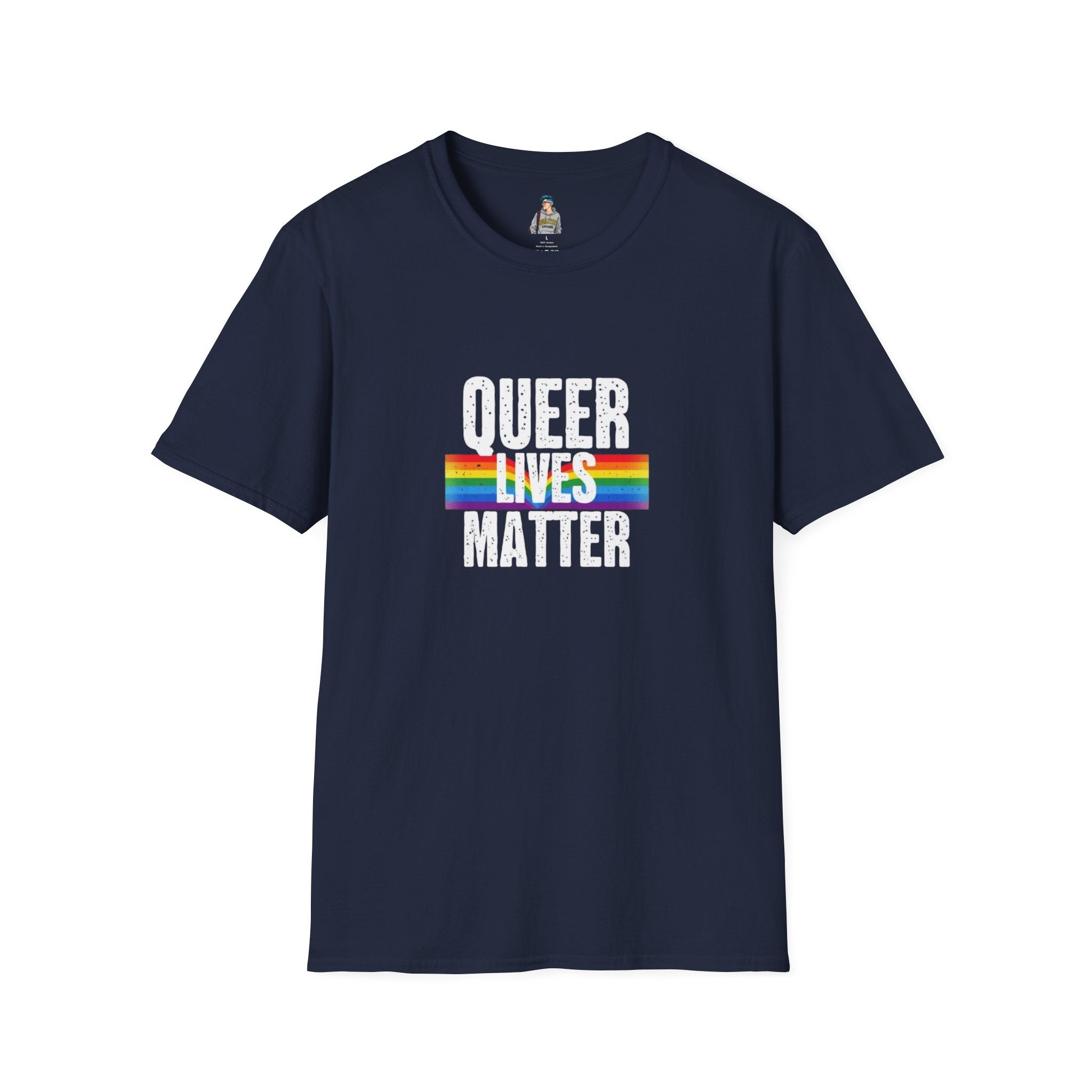 Queer Lives Matter Unisex Softstyle T-Shirt - Support LGBTQ+ Rights