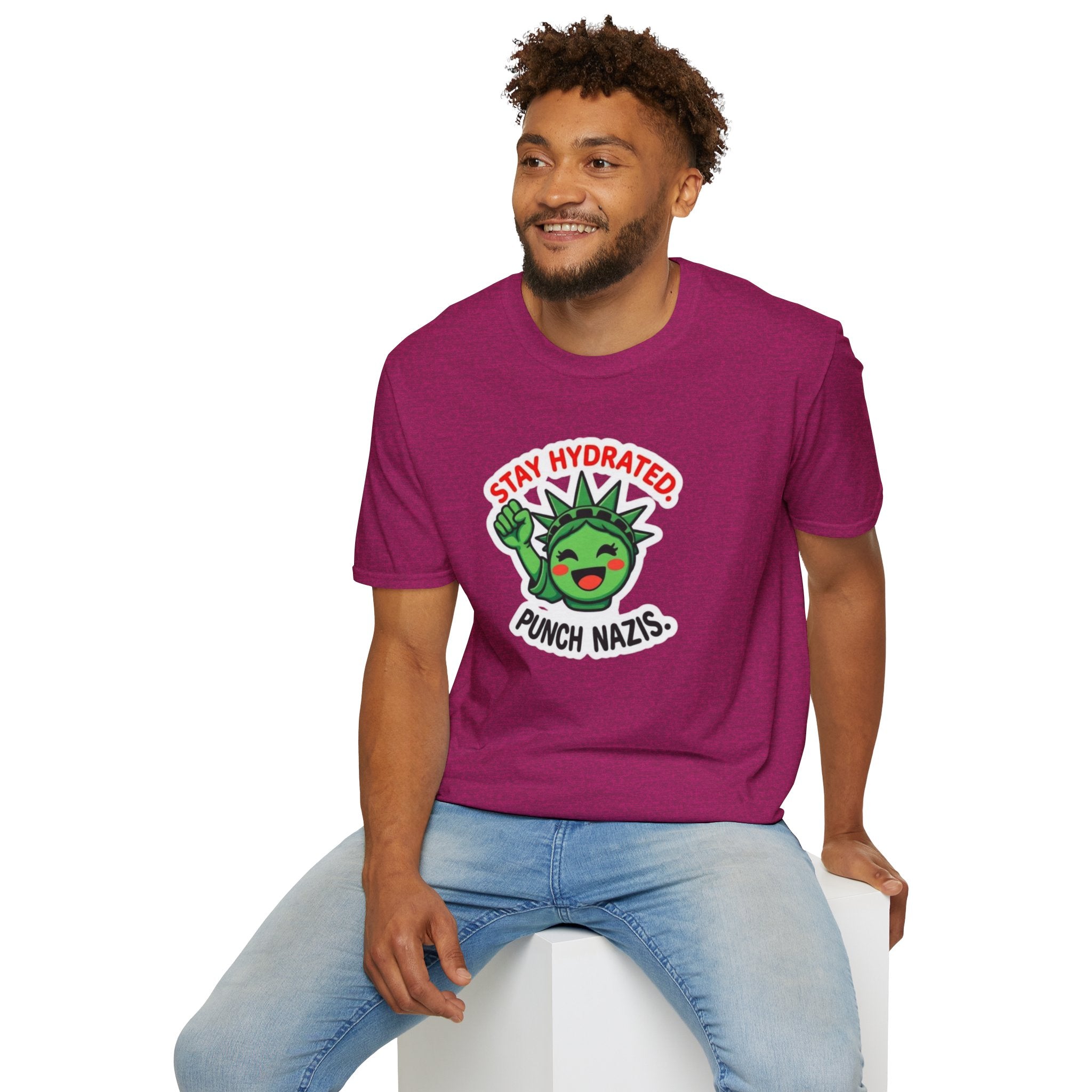 Stay Hydrated, Punch Nazis Funny Political Activism Tee