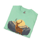 Mountain Sunset Deer Unisex Softstyle T-Shirt