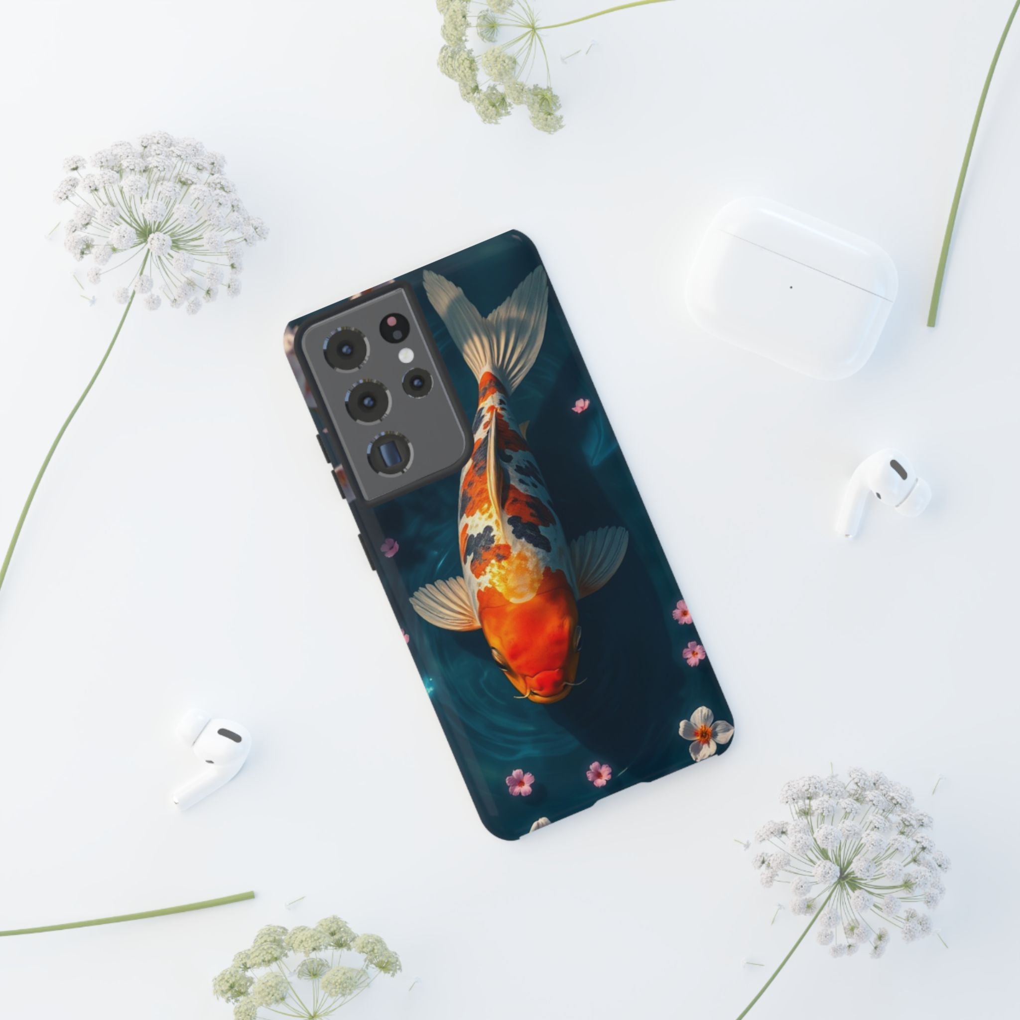 Peaceful Koi Cherry Blossom Tough Cases For Android & iPhone