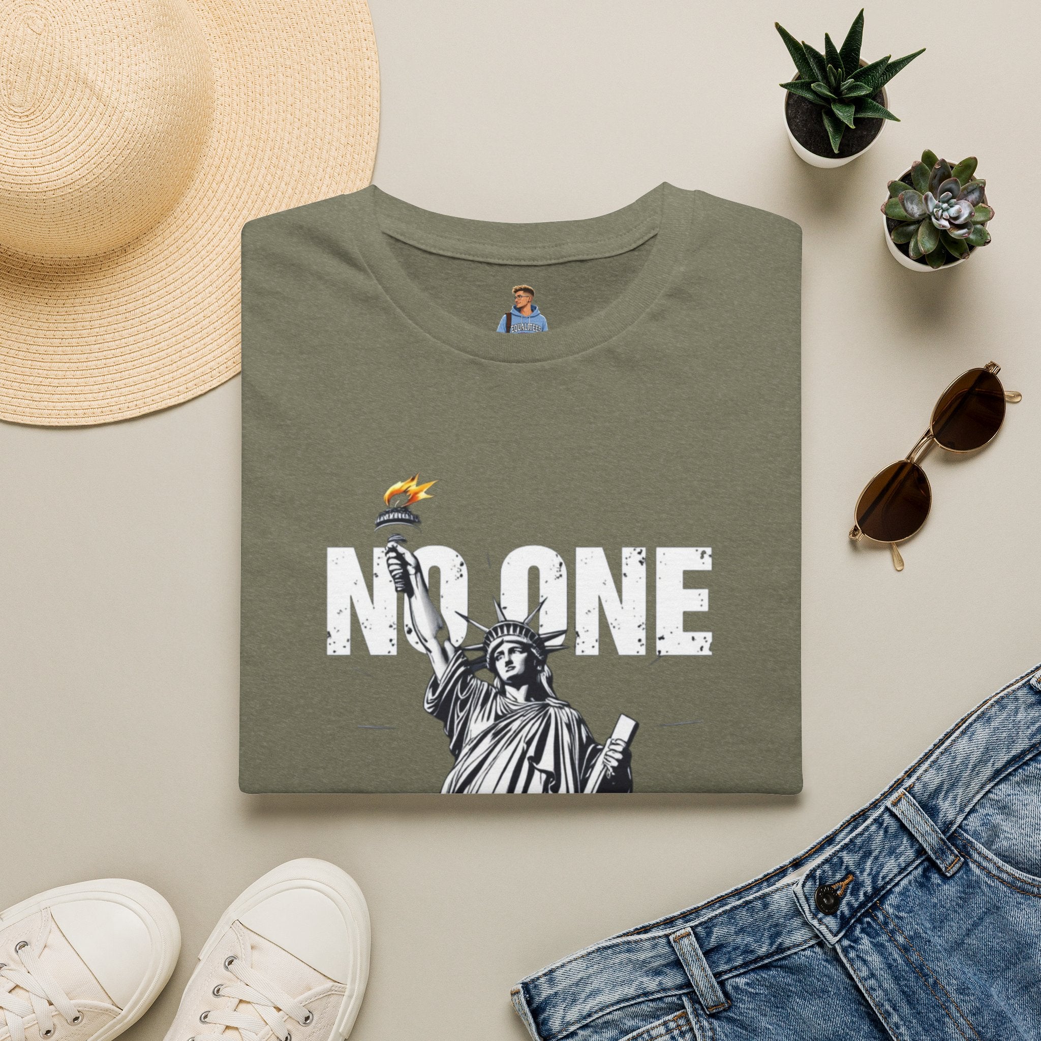 No One Is Illegal Graphic T-shirt