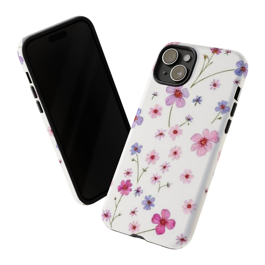 Floral Pink Wildflower Tough Phone Case for iPhone