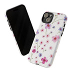 Floral Pink Wildflower Tough Phone Case for iPhone