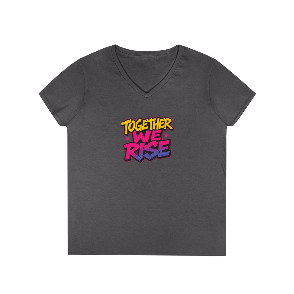 Together We Rise Ladies' V-Neck T-Shirt - Perfect Gift for Mother's Day