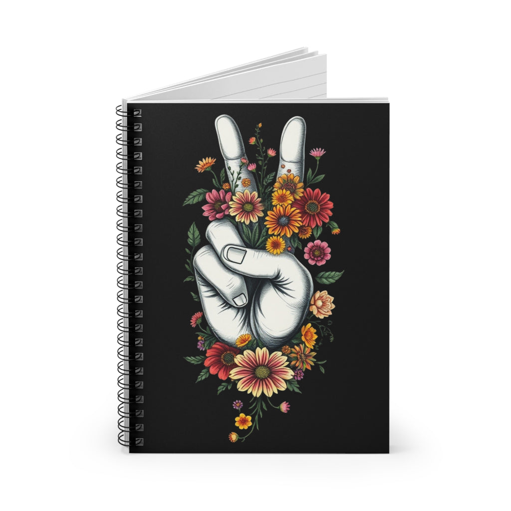 Peaceful Vibes Floral Spiral Notebook - Ruled Lines