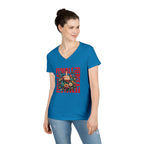 Fierce & Female V-Neck T-Shirt - Empowering Floral Tee for Women