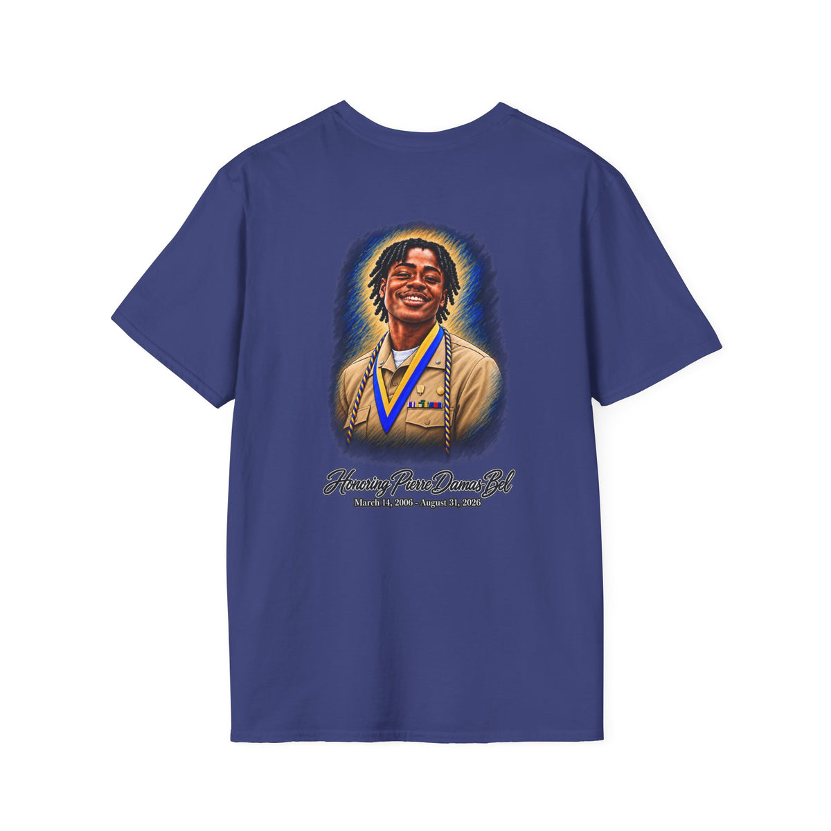 Portrait Front and Back - In Memory of Pierre Damas Bel T-Shirt