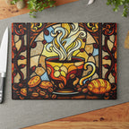 Colorful Stained Glass Coffee & Cake Cutting Board - Perfect for Home Chefs & Gifting