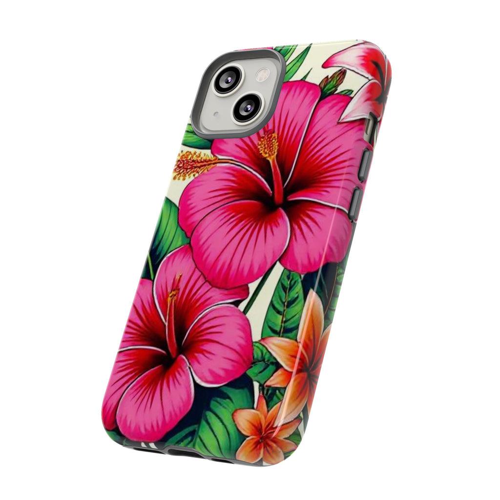 Tropical Hibiscus Phone Case for iPhone — Floral Tough Protective Cover