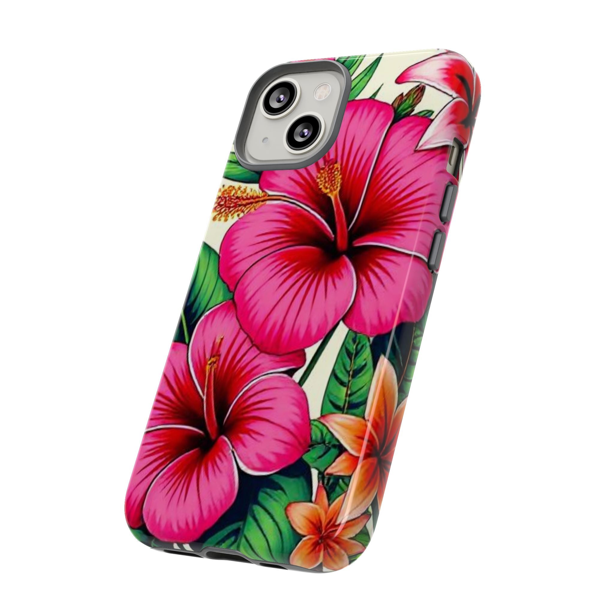 Tropical Hibiscus Phone Case for iPhone — Floral Tough Protective Cover