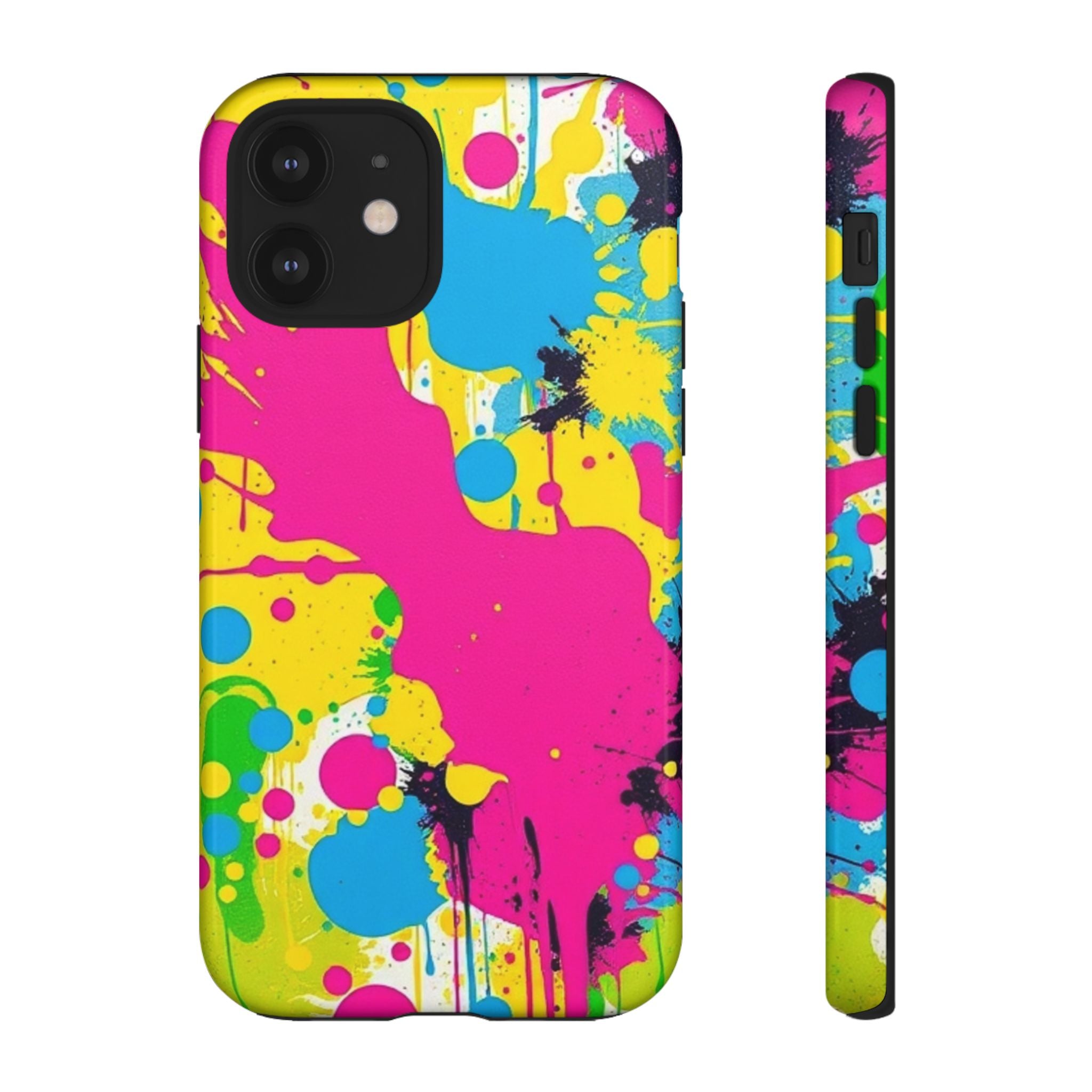 Android OR iPhone Compatible Cases - Crazy Retro Color Splash Design - Unique Tough Cases