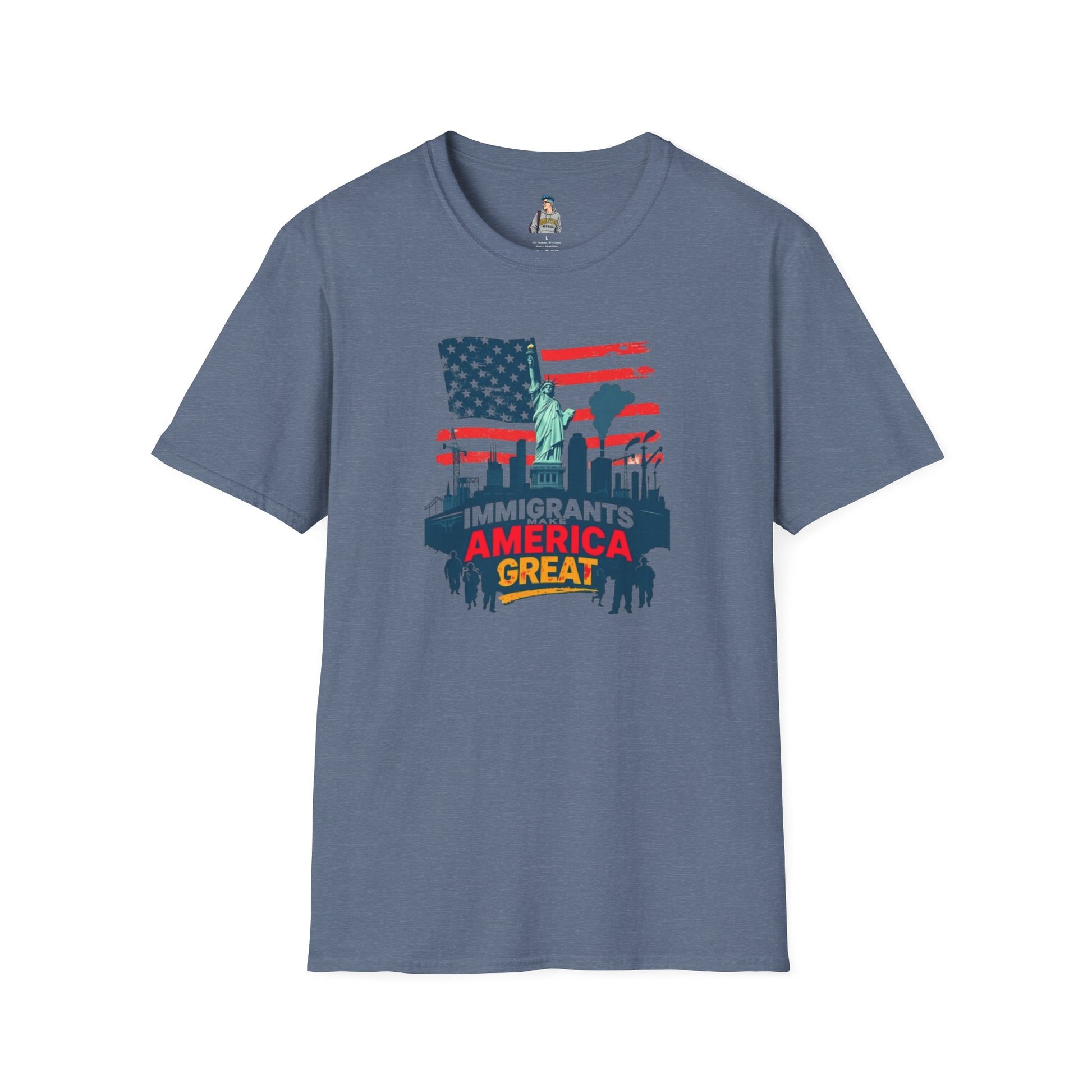 Unisex Softstyle T-Shirt - "Immigrants Make America Great" - Celebrate Diversity & Freedom