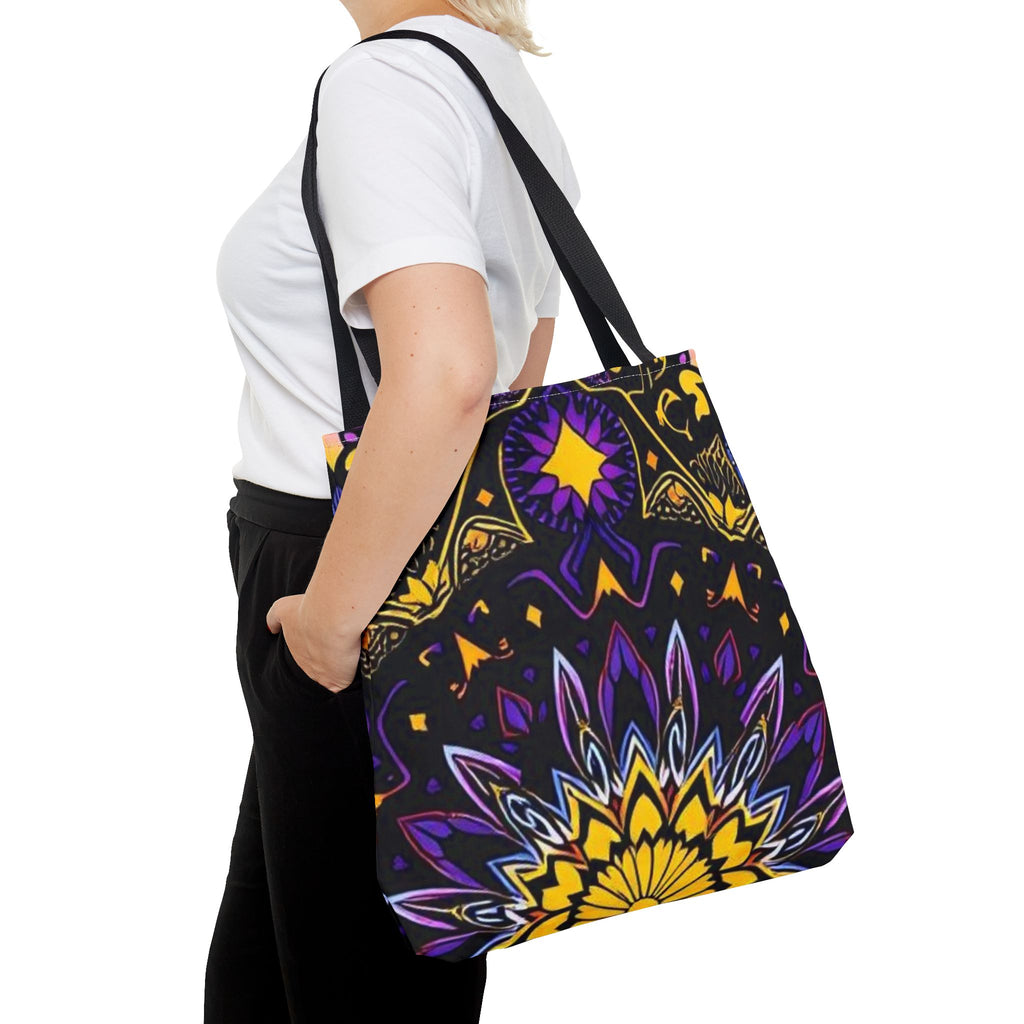Purple & Yellow Design Tote Bag
