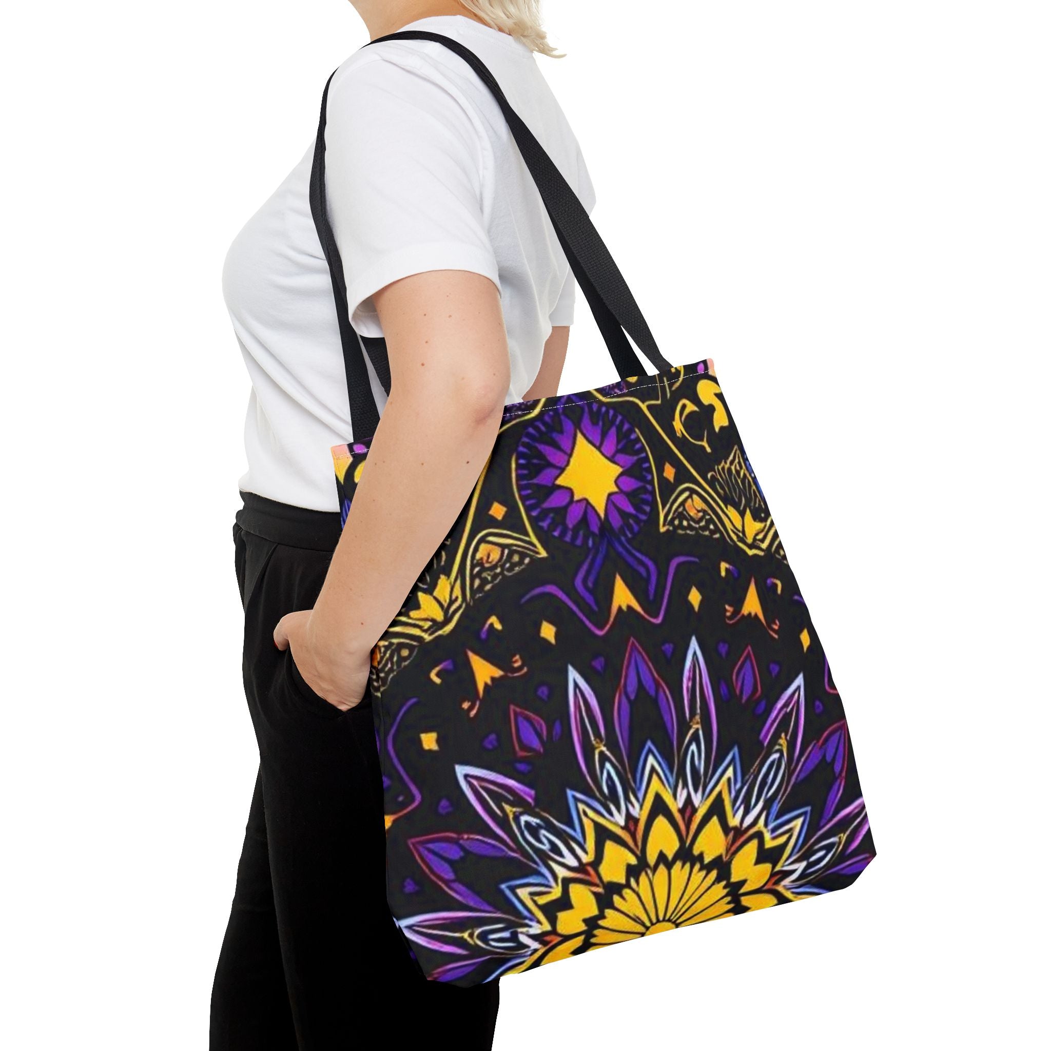 Purple & Yellow Design Tote Bag