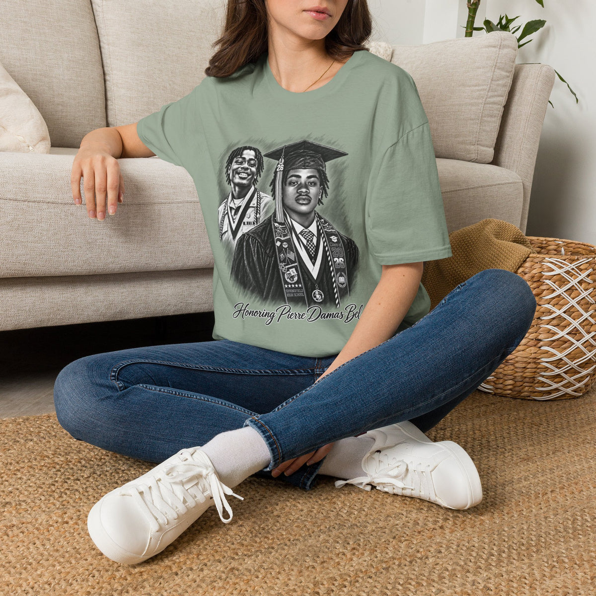 Double Portrait Front - In Memory of Pierre Damas Bel T-Shirt