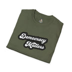 Democracy Matters T-Shirt — Retro Script Political Tee