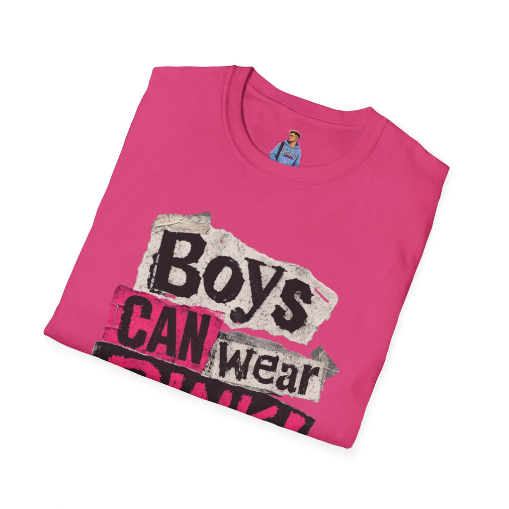 Boys Can Wear Pink T-Shirt — Bold Retro Feminist Graphic Tee