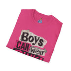 Boys Can Wear Pink T-Shirt — Bold Retro Feminist Graphic Tee