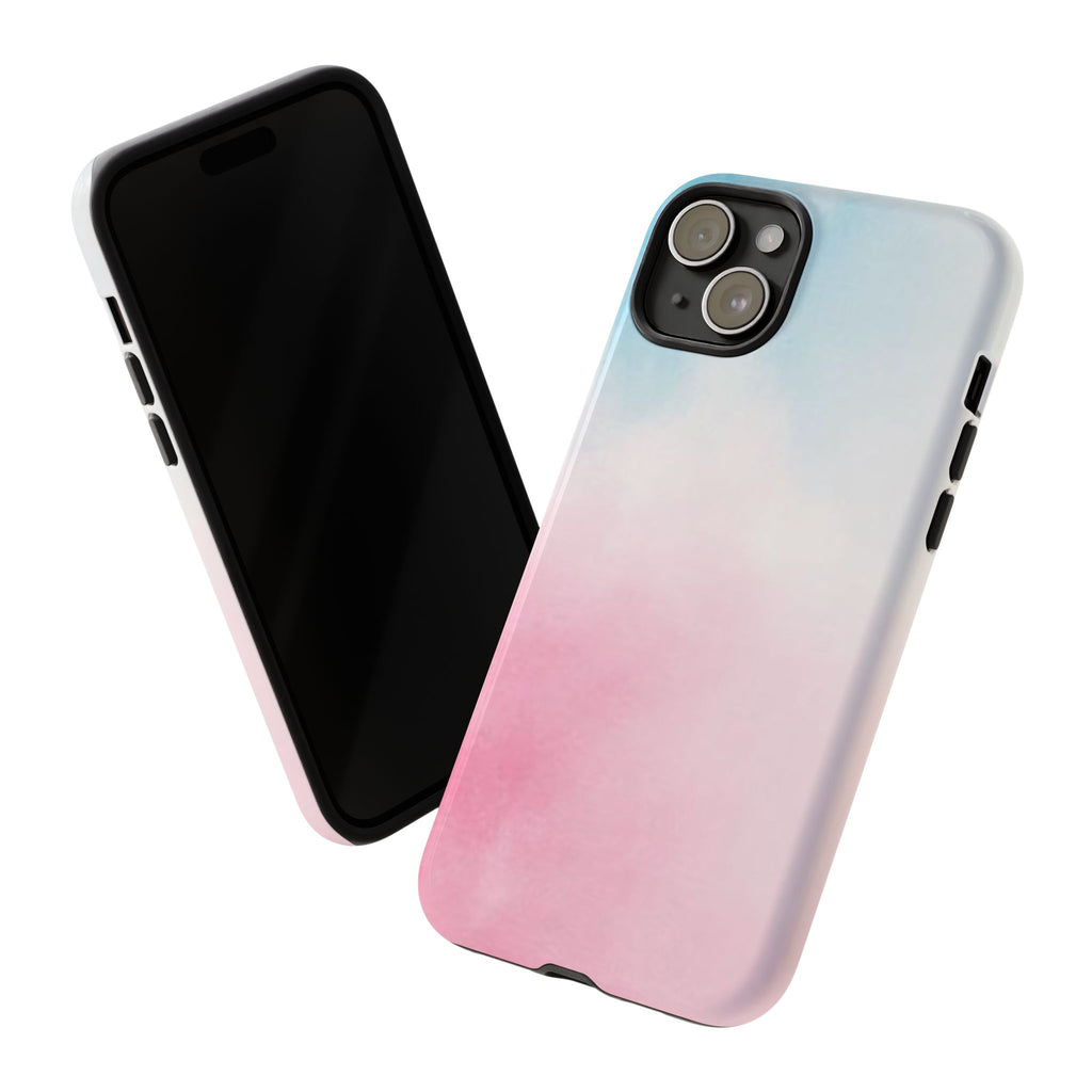 Pastel Cloud Tough Phone Case for iPhone Pink & Blue Gradient Protective Cover