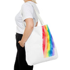 Rainbow Watercolor on Canvas Design - Tote Bag