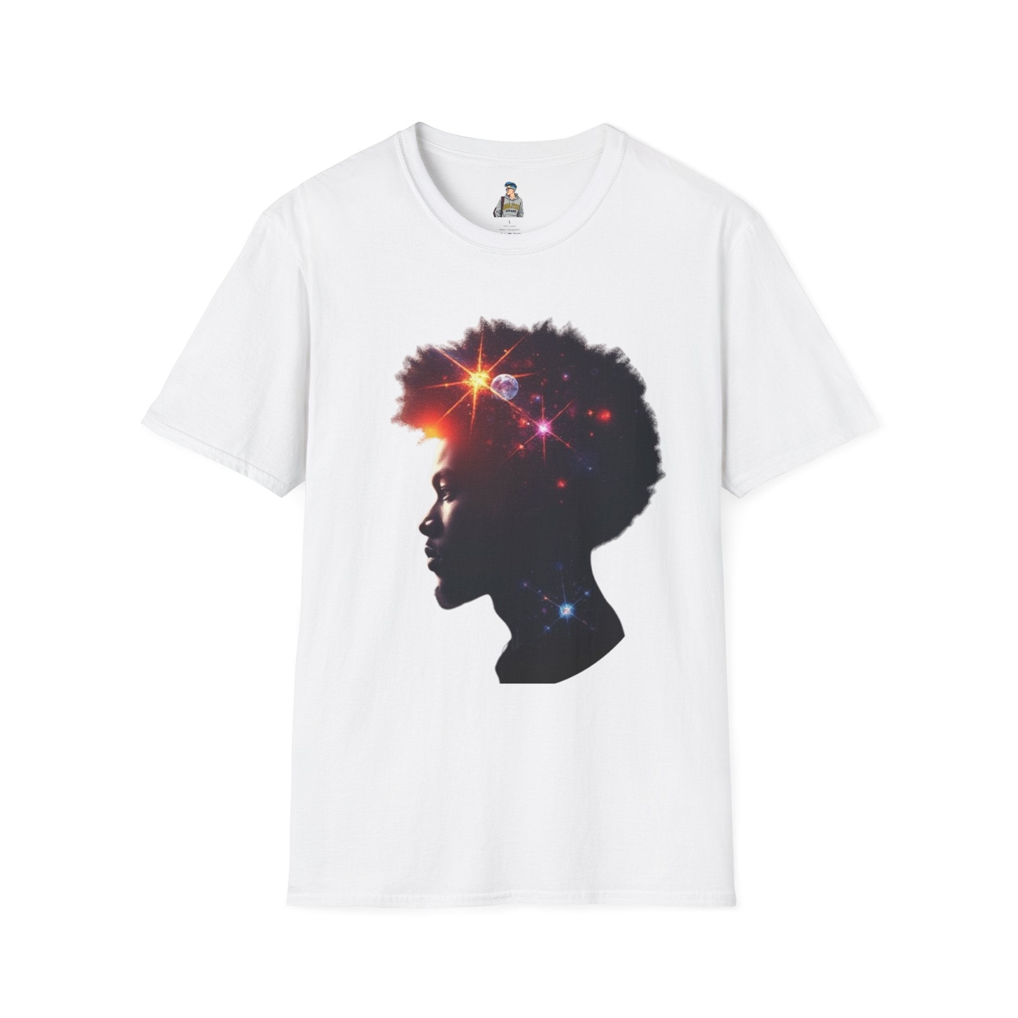 Black Universe Male Silhouette Unisex Softstyle T-Shirt - Celebrate Black Culture
