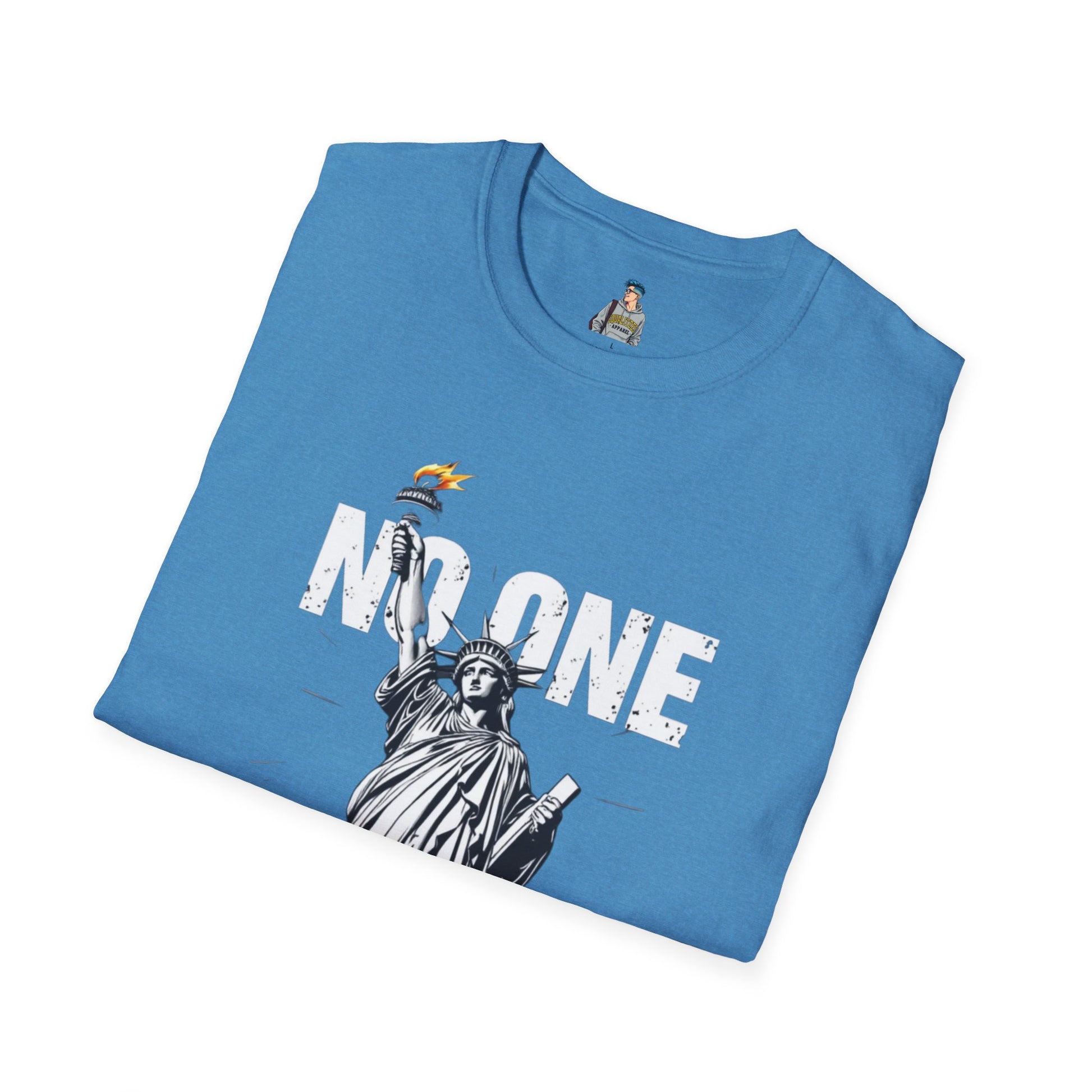 Unisex Softstyle T-Shirt - 'No One Is Illegal' Graphic Tee for Social Justice Advocates