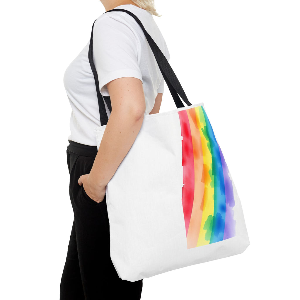 Rainbow Watercolor on Canvas Design - Tote Bag