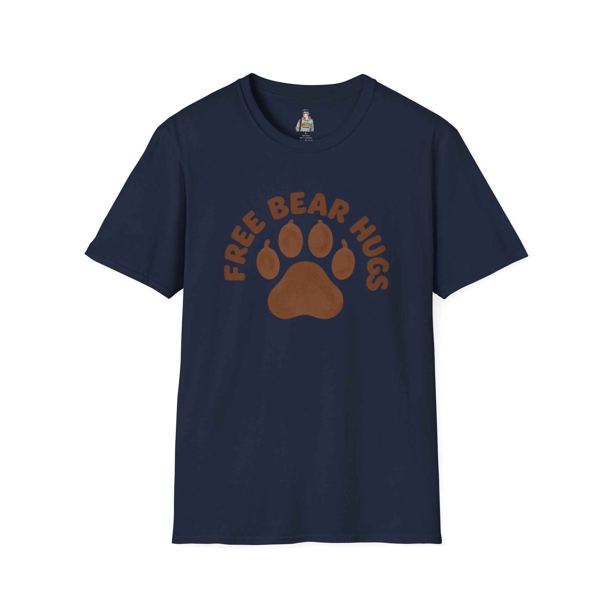 Free Bear Hugs T-Shirt — Cute Paw Print Wildlife Tee