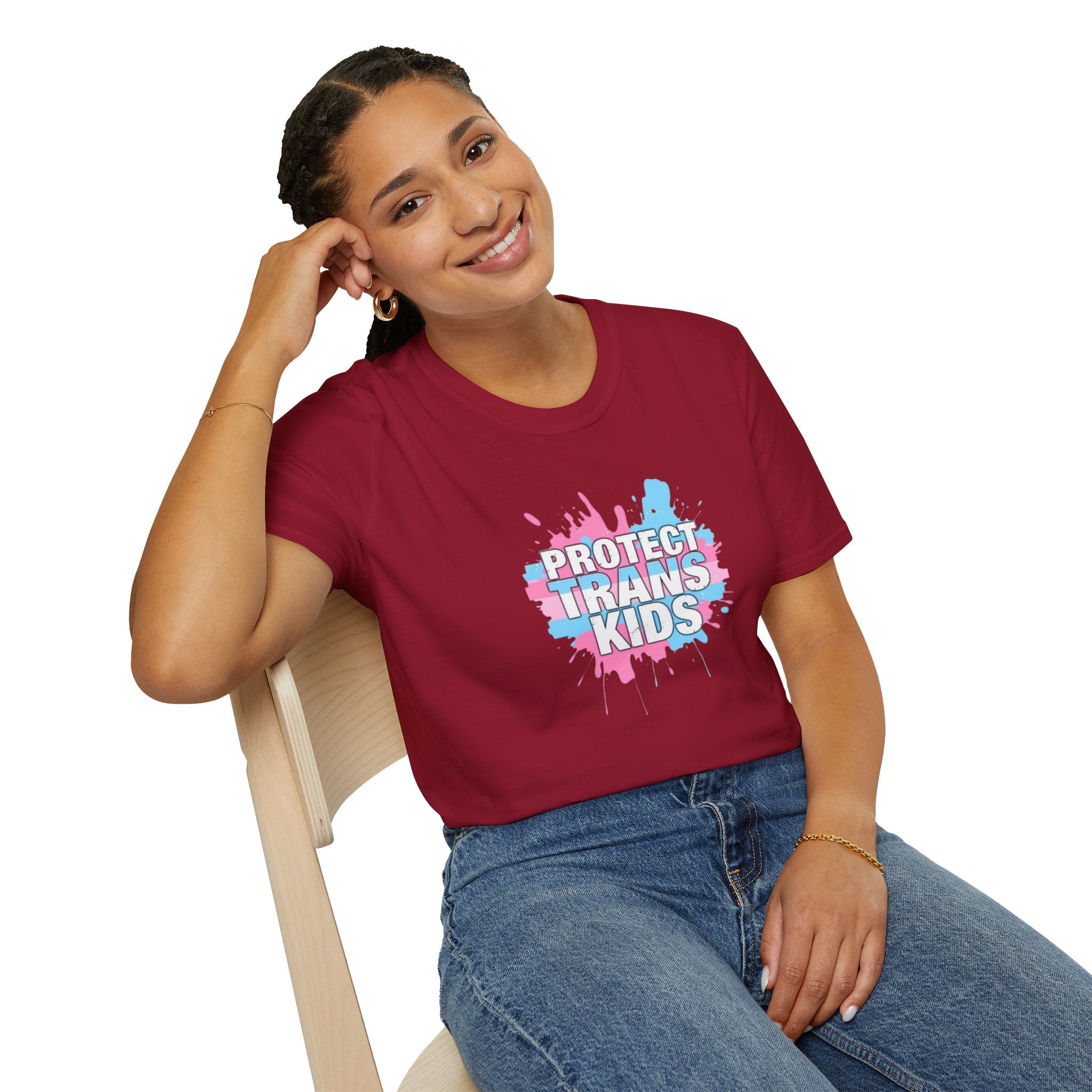 Protect Trans Kids Unisex Softstyle T-Shirt - Supportive LGBTQ+ Apparel