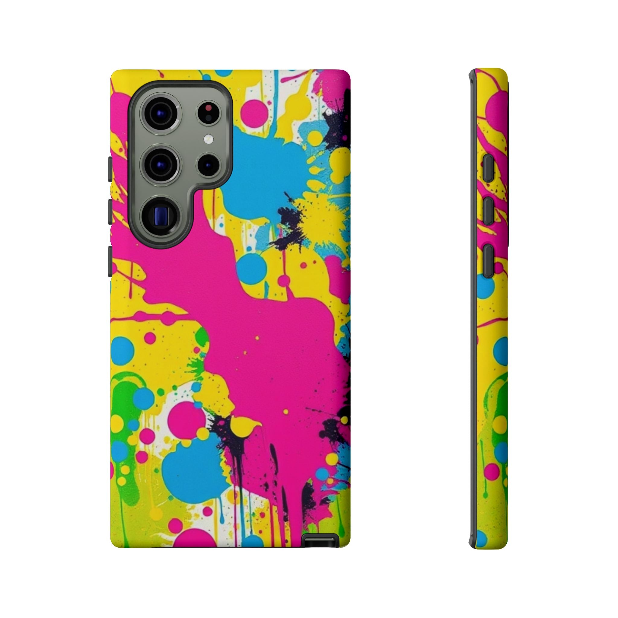 Android OR iPhone Compatible Cases - Crazy Retro Color Splash Design - Unique Tough Cases