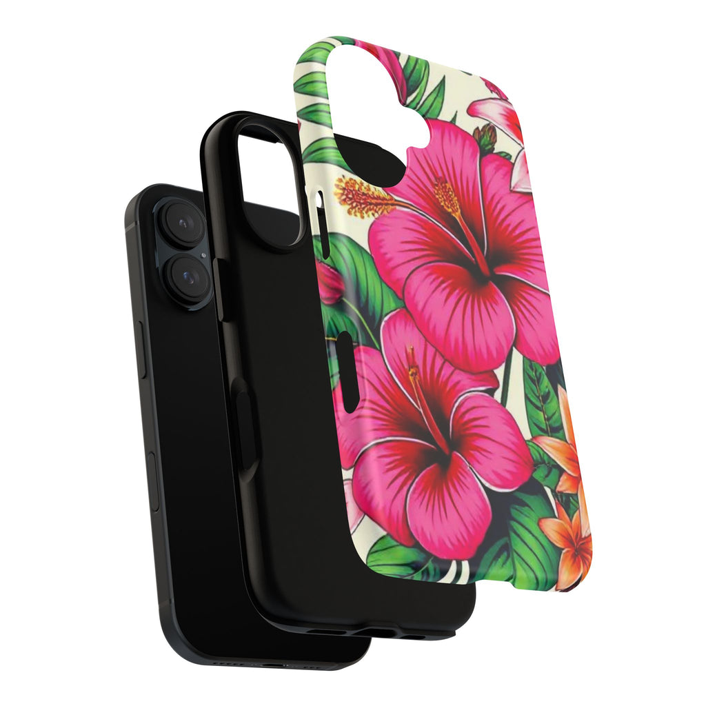 Tropical Hibiscus Phone Case for iPhone — Floral Tough Protective Cover