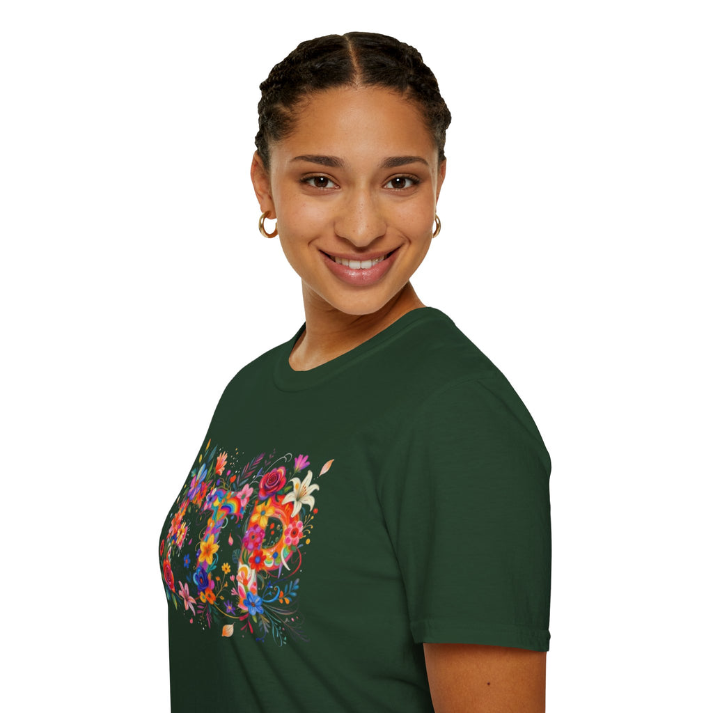 Floral 'FTP' Graphic T-Shirt