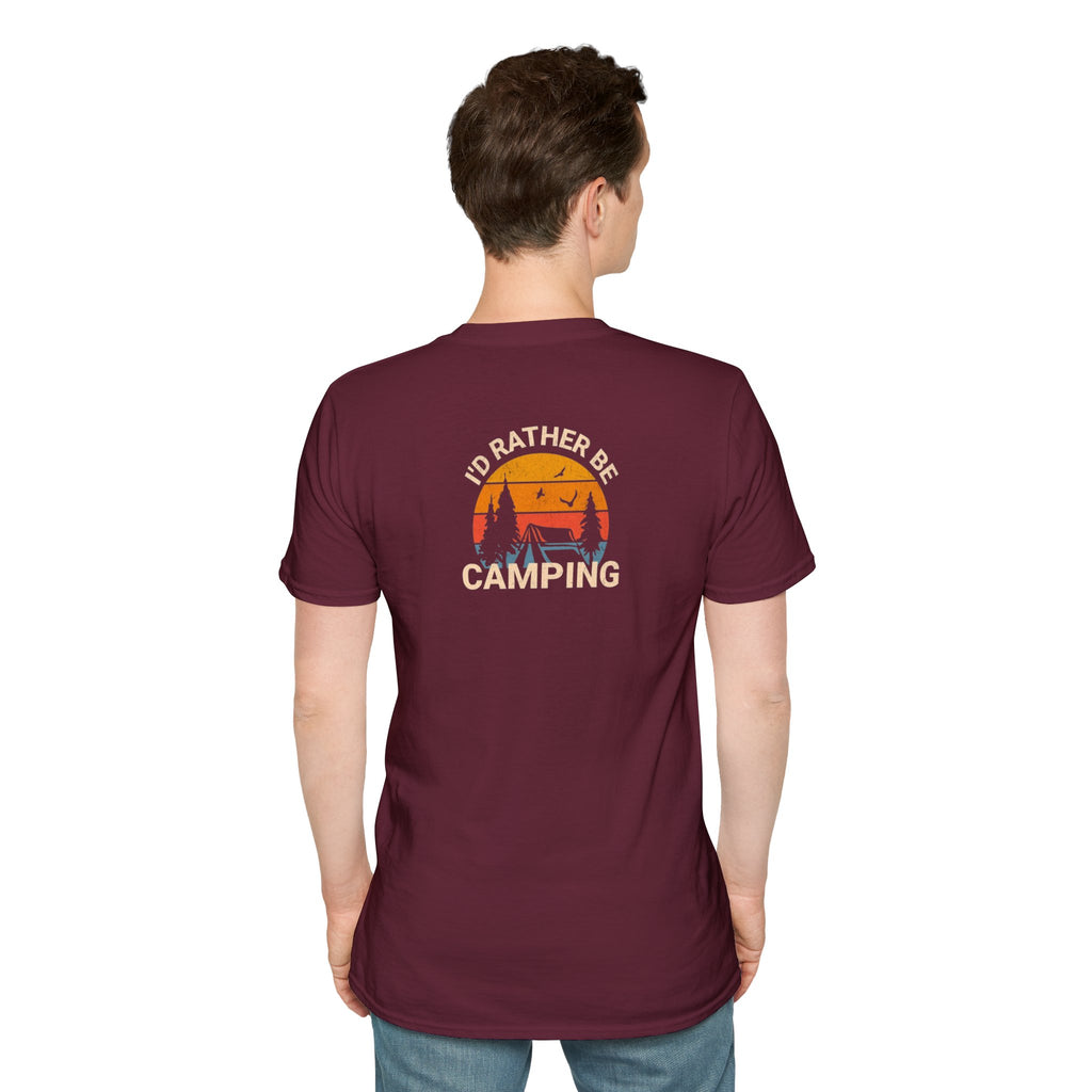 Unisex Softstyle T-Shirt - 'I'd Rather Be Camping' Adventure Tee