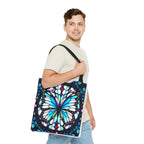 Colorful Butterfly Stained Glass Design Tote Bag