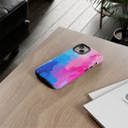 Android OR iPhone Compatible Cases - Pink and Blue Color Splash Design