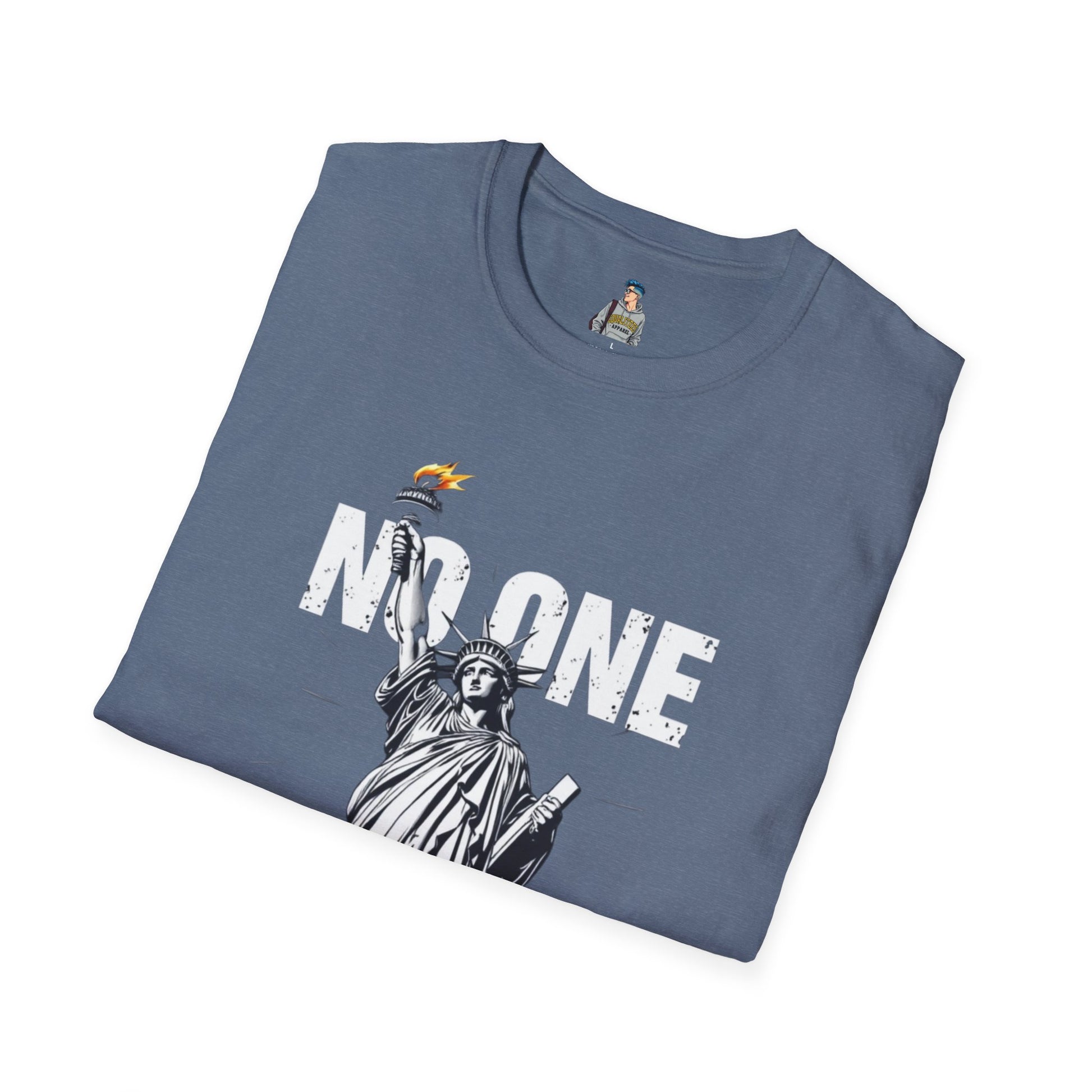 Unisex Softstyle T-Shirt - 'No One Is Illegal' Graphic Tee for Social Justice Advocates