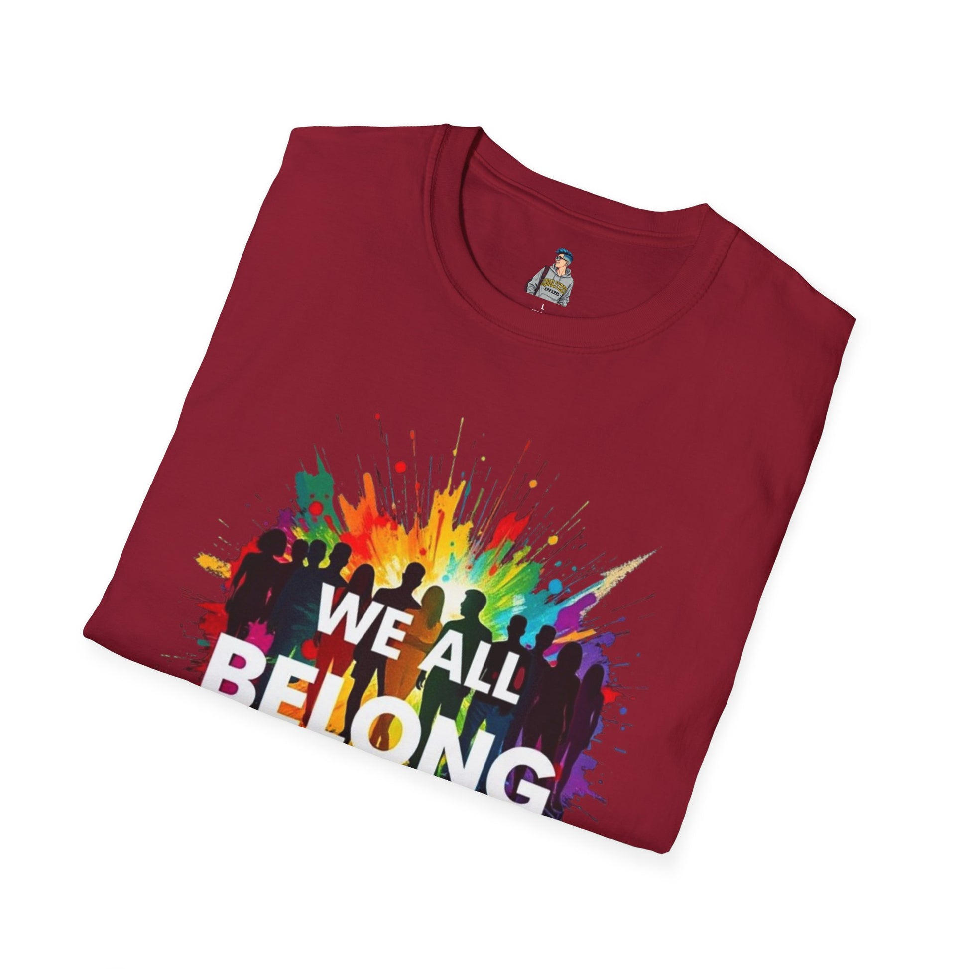 We All Belong Unisex Softstyle T-Shirt - Colorful Pride Tee