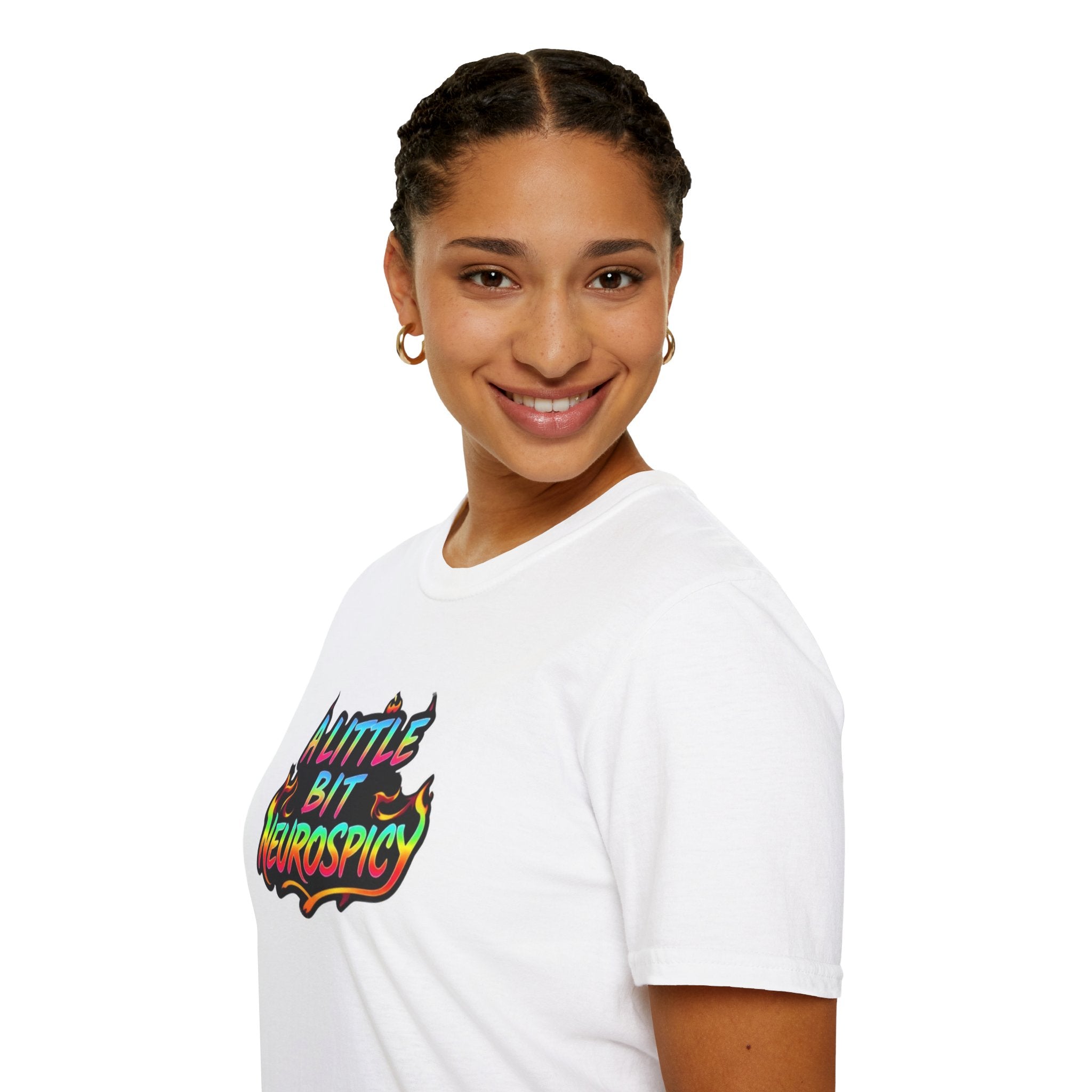 A Little Bit Neurospicy Unisex Softstyle T-Shirt - Fun & Quirky Graphic Tee for Neurodivergent Awareness