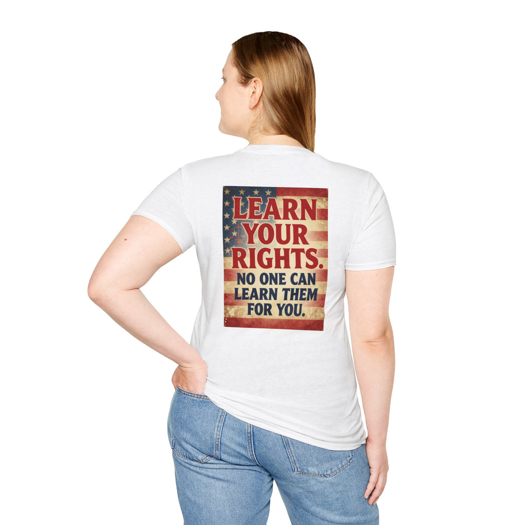 Learn Your Rights T-Shirt — Patriotic American Flag Graphic Tee