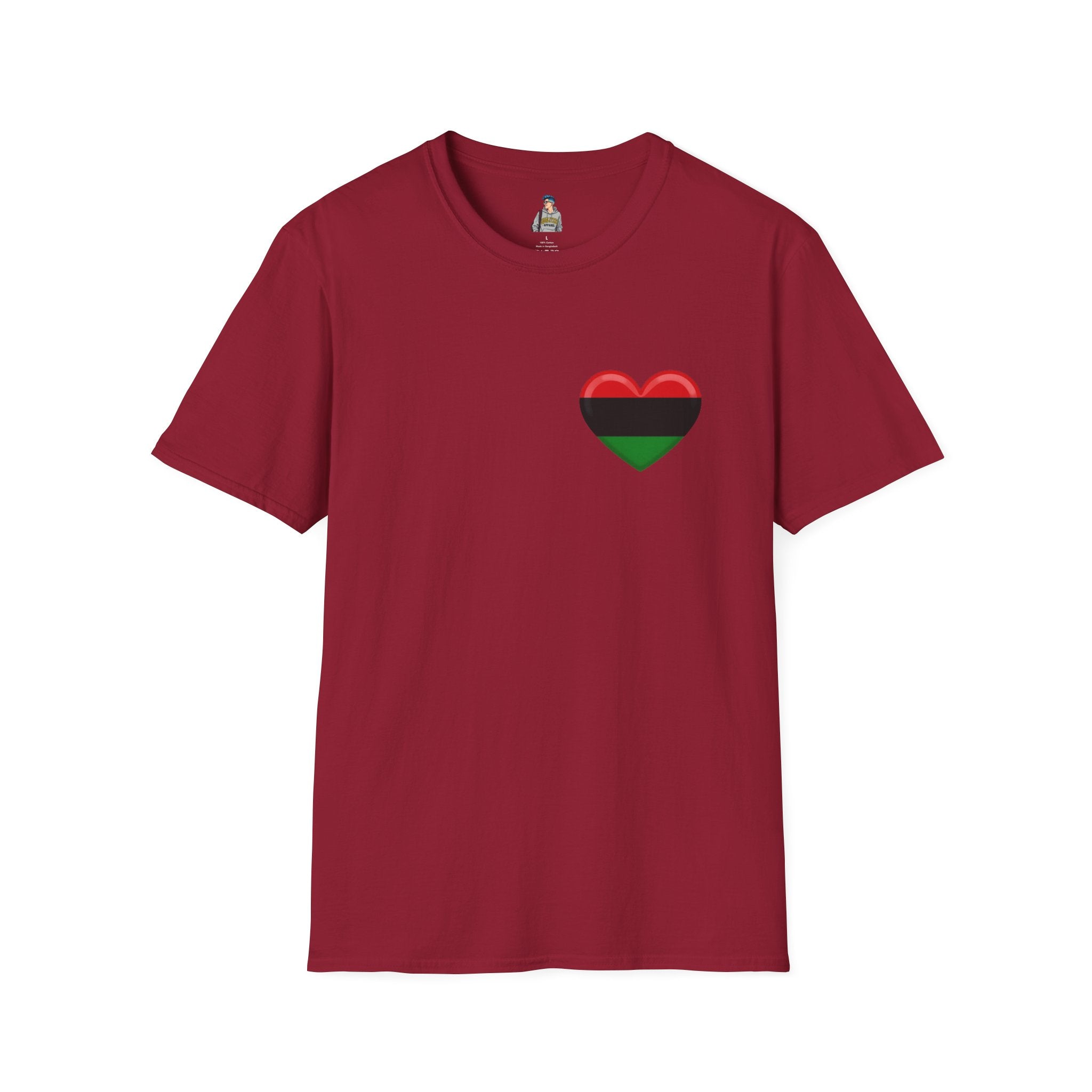 Unity and Heritage Unisex Softstyle T-Shirt with Pan-African Heart