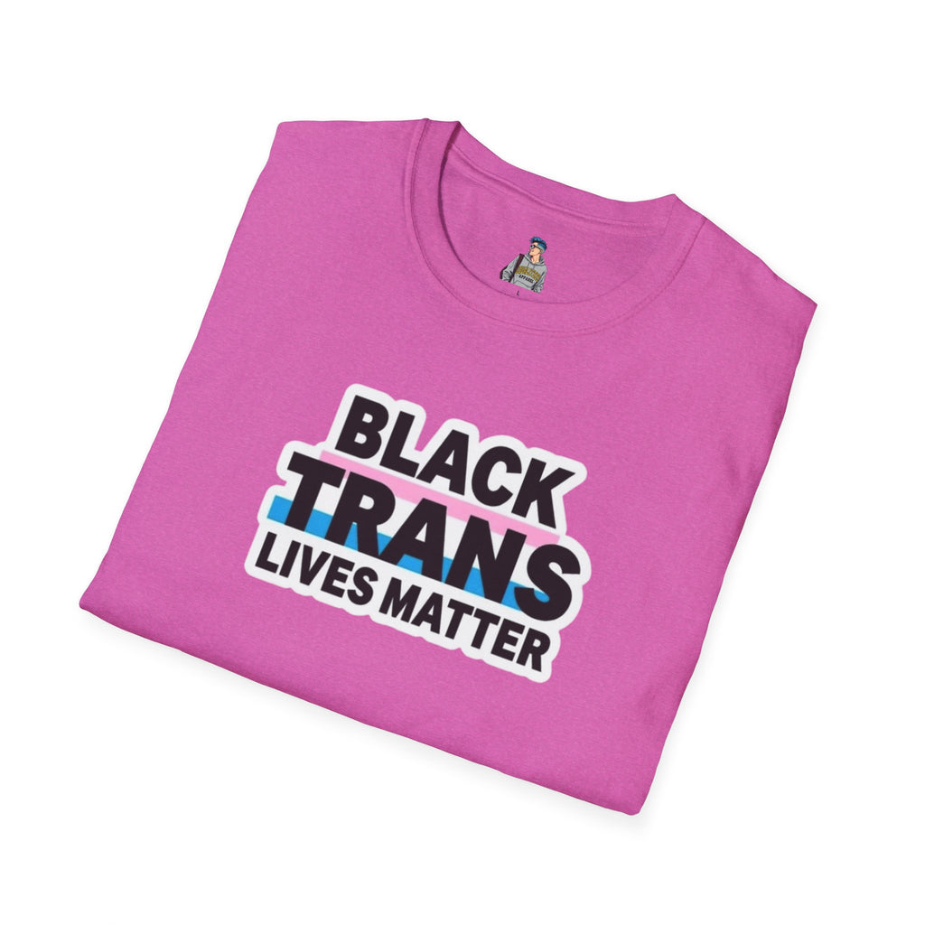 Unisex Softstyle T-Shirt - Black Trans Lives Matter Statement Tee