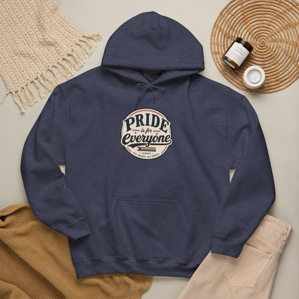 Pride Is For Everyone Pullover Hoodie — Vintage Graphic Inclusivity Sweatshirt