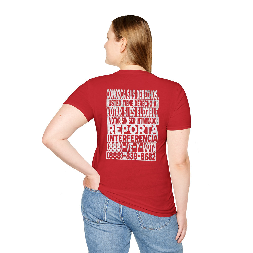Voting Rights T-Shirt — Spanish "CONOZCA SUS DERECHOS"