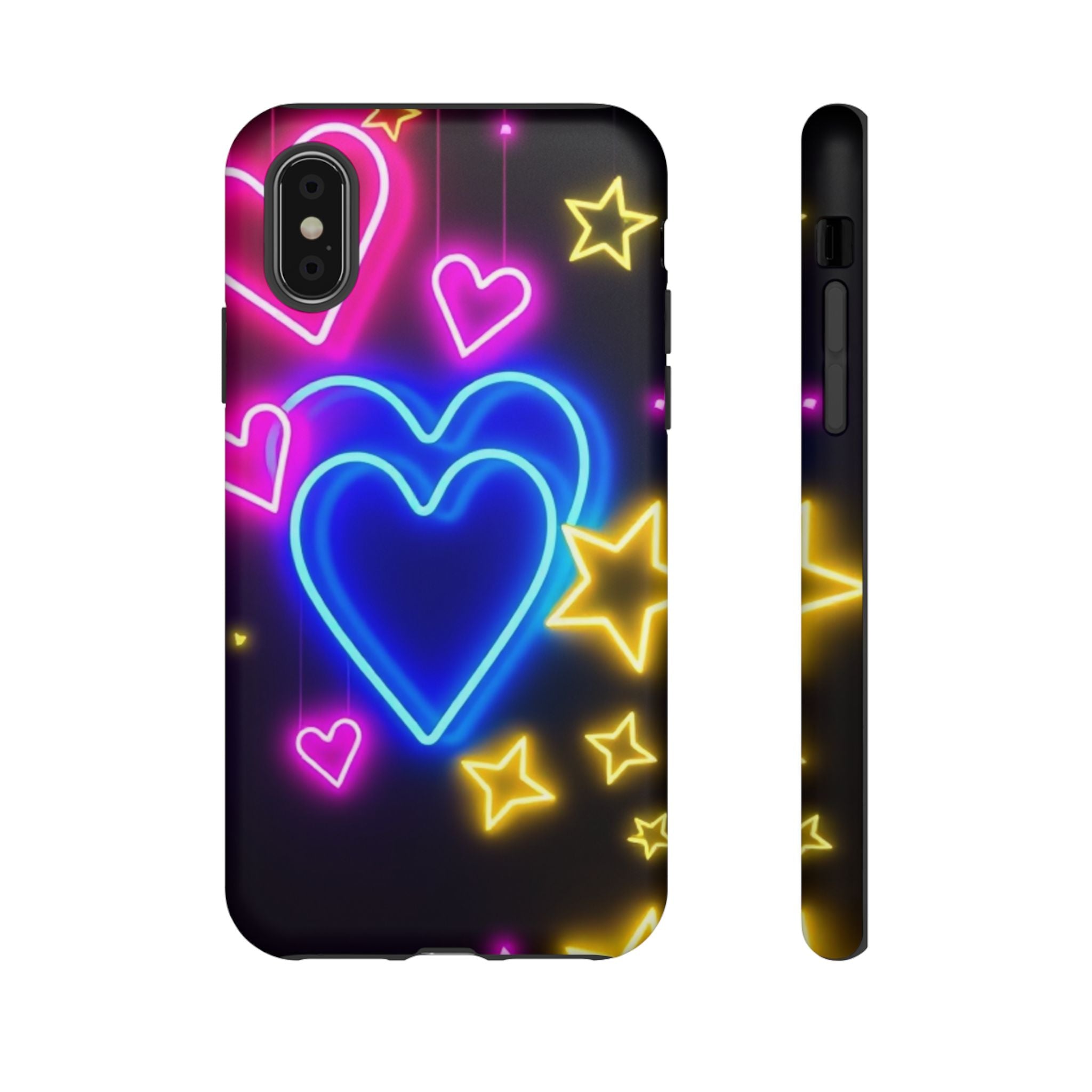 Android OR iPhone Compatible Cases - Neon Love Design - Unique Tough Cases
