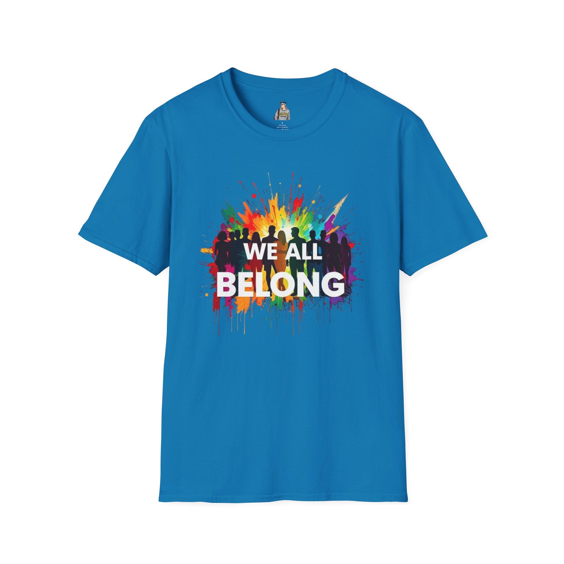 We All Belong Unisex Softstyle T-Shirt - Colorful Pride Tee
